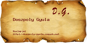 Doszpoly Gyula névjegykártya