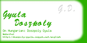 gyula doszpoly business card